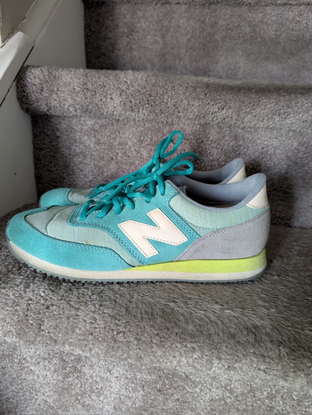 New Balance Teal & Gray Women's Sneakers with Lime Accent